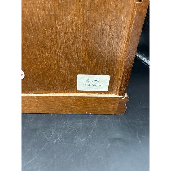 VTG Commodore Collection By Rosalco Wood and Etched Glass Jewelry Box Large - Picture 7 of 11